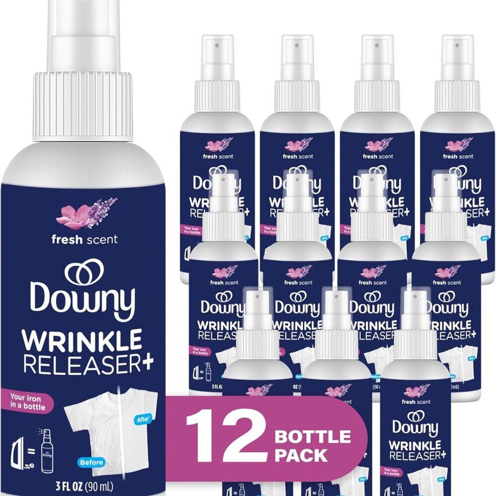 *12 PACK* Downy Wrinkle Releaser, Travel Size, 3oz Fabric Spray -Fresh Scent,**
